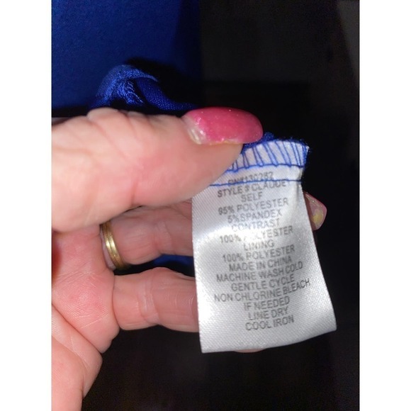 Cobalt, blue and black formal lined dress by Pompous Girly size large Vi… - Picture 3 of 5